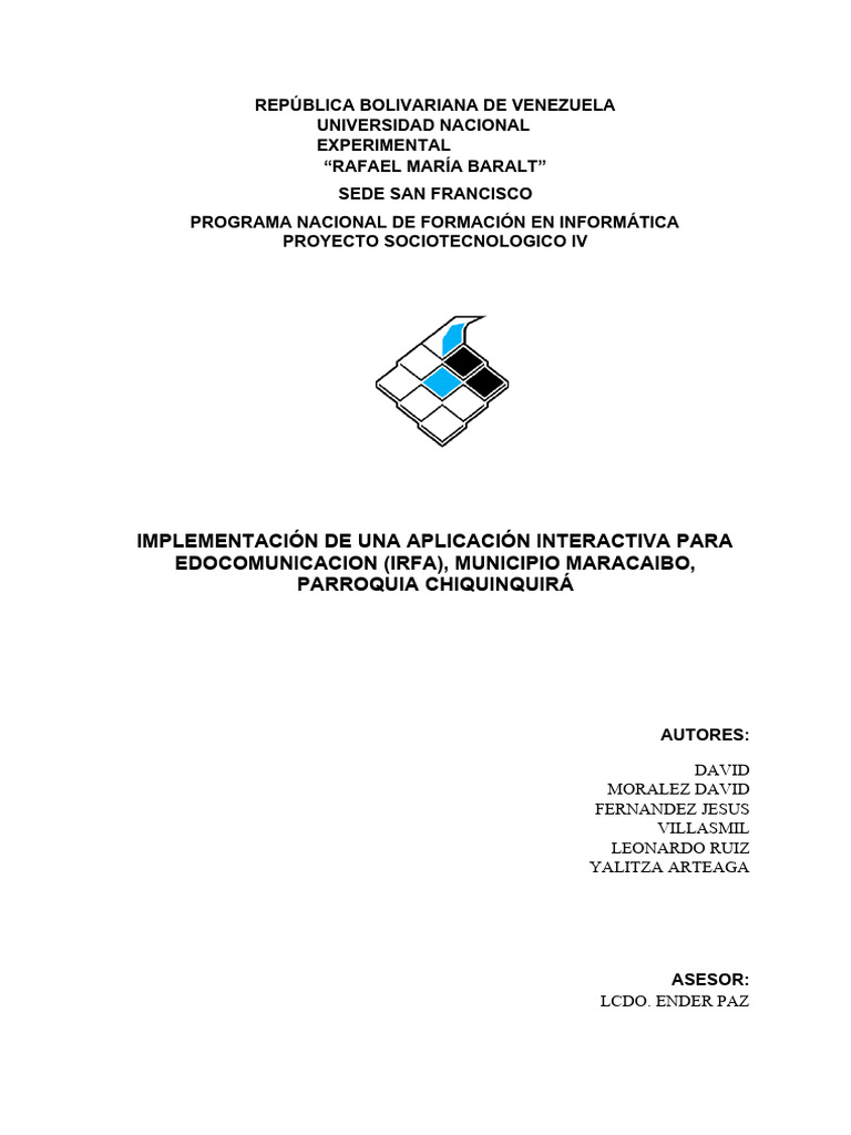 Aplicación Interactiva para IRFA Maracaibo | PDF