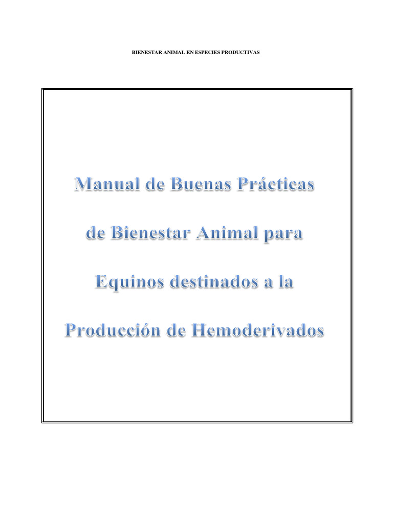 Buenas Prácticas de Bienestar Animal Equino | PDF | Bienestar de los ...