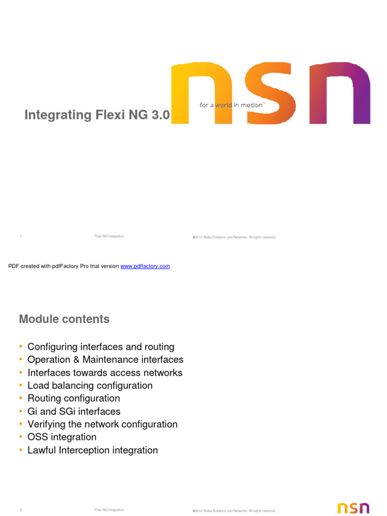 Flexi NG 3.0 Integration Guide | PDF | Computer Network | Routing