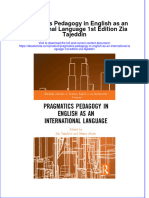 Full Ebook of Pragmatics Pedagogy in English As An International Language 1St Edition Zia Tajeddin Online PDF All Chapter