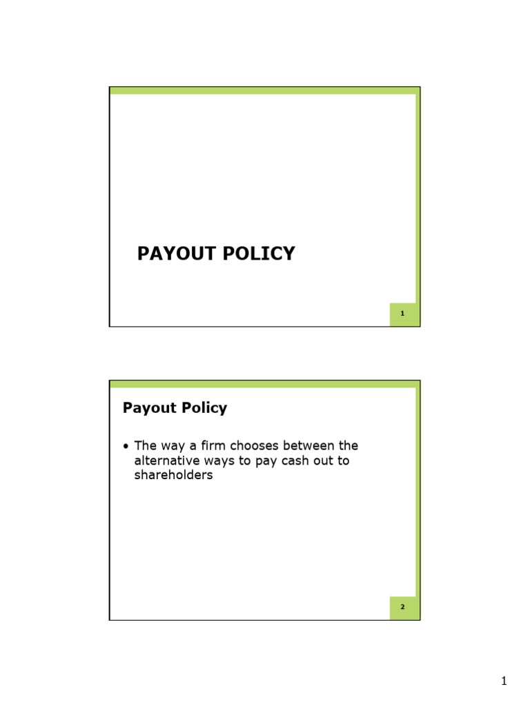 Payout Policy: Dividends vs. Repurchases | PDF | Dividend | Share ...