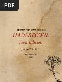 Hadestown Teen Edition Audition Packet Fall 2024