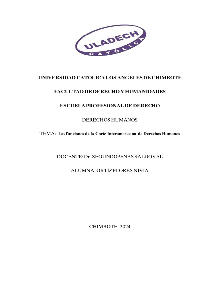 Funciones de la Corte IDH en América | PDF | Derechos humanos | Derechos
