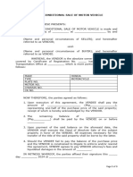 Deed of Conditional Sale of Motor Vehicle