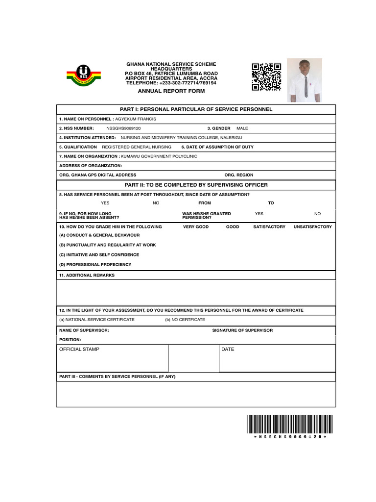 NSS Monthly Evaluation Form 2025 | PDF