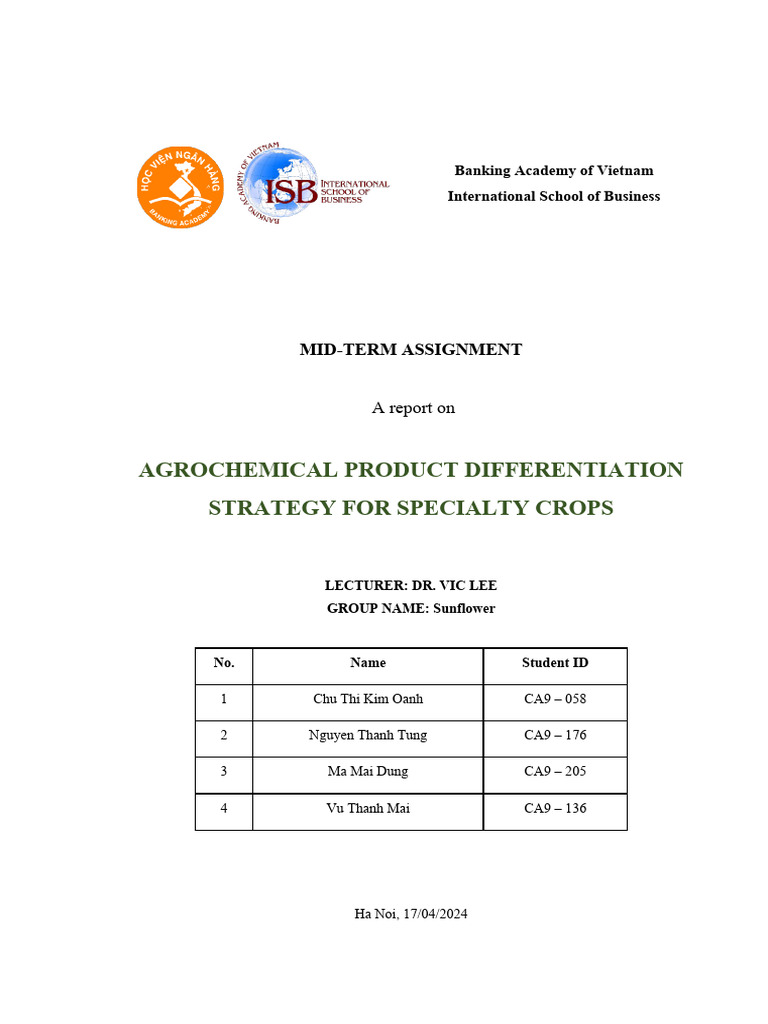 Group2 Sunflower Pdf Strategic Management Competitive Advantage