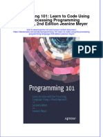 Full Ebook of Programming 101 Learn To Code Using The Processing Programming Language 2Nd Edition Jeanine Meyer Online PDF All Chapter