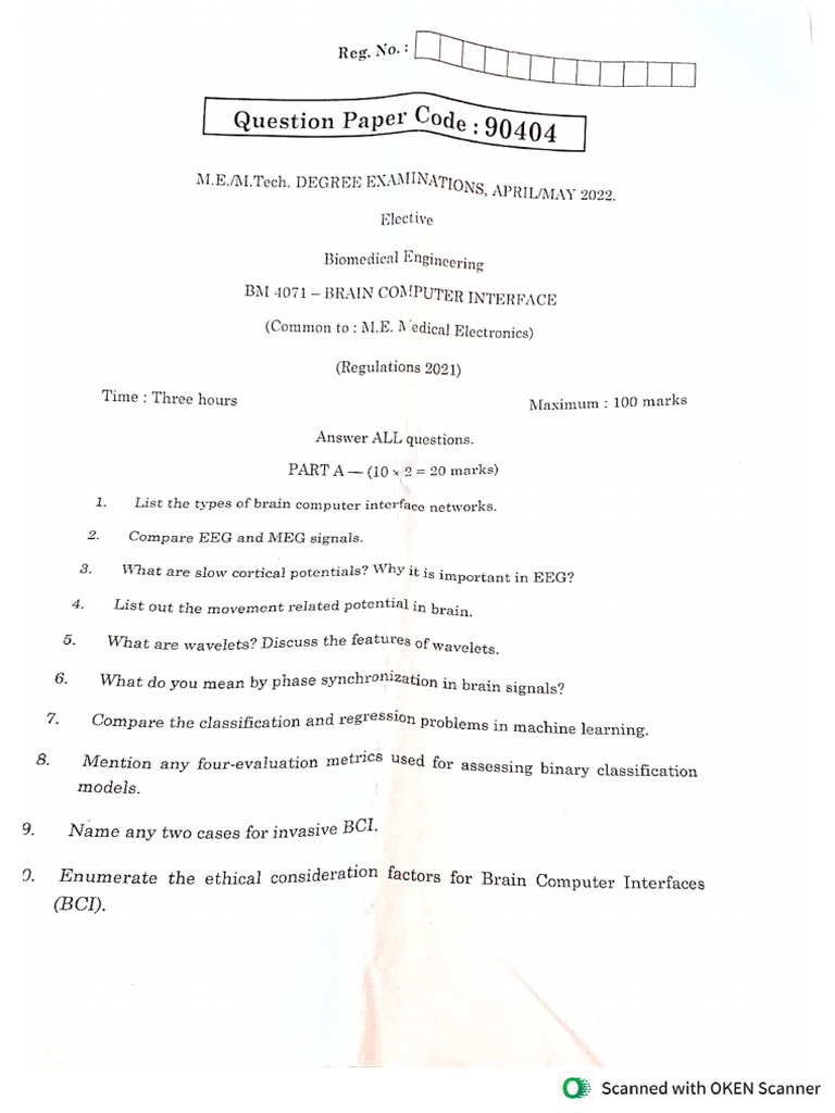 BCI Model Question Paper | PDF