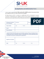 SI-UK University Application and Authorisation Form