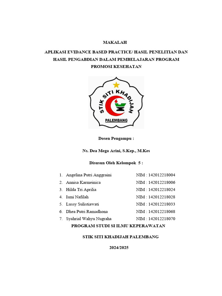 Aplikasi Evidence Based Practice Keperawatan | PDF