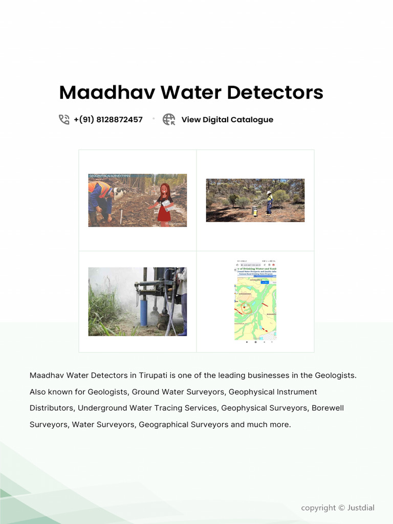 Maadhav Water Detectors in Tirupati | PDF | Surveying