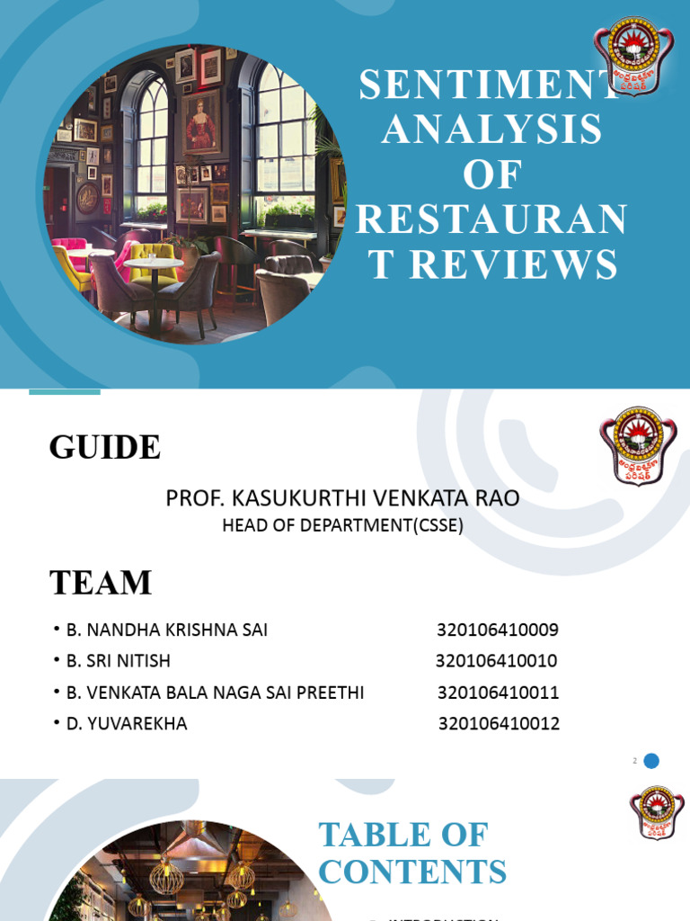 Restaurant Review Sentiment Analysis | PDF | Graphical User Interfaces ...