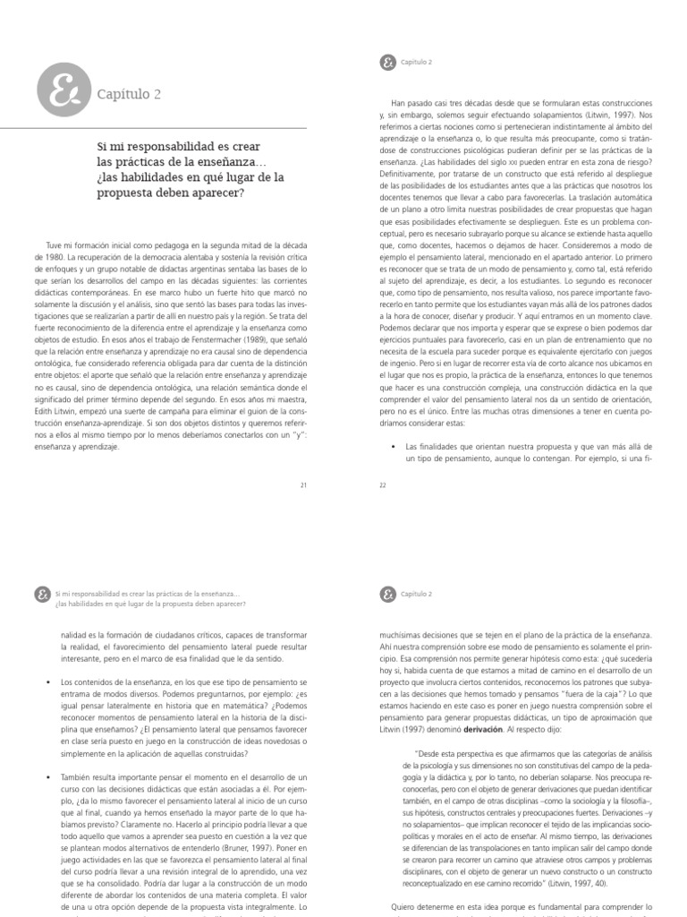 Habilidades para El Siglo XXI Mariana Maggio Cap 2 | PDF | Pensamiento ...