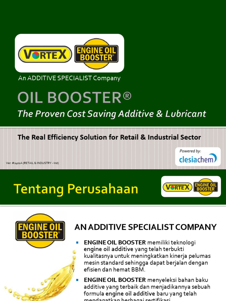 VOX ENGINE OIL BOOSTER Product Profile (INDUSTRY - Ind) #2401A | PDF