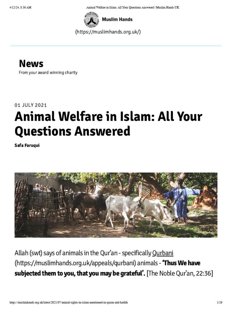 Animal Welfare In Islam Pdf
