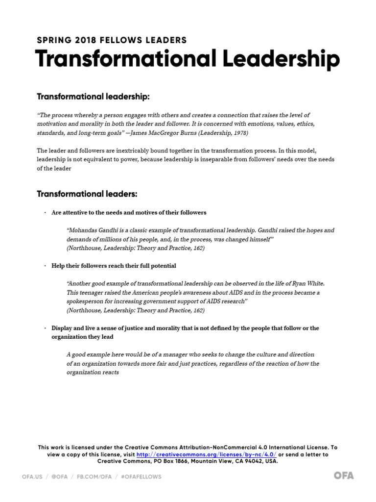Factors of Transformational Leadership | PDF | Leadership ...