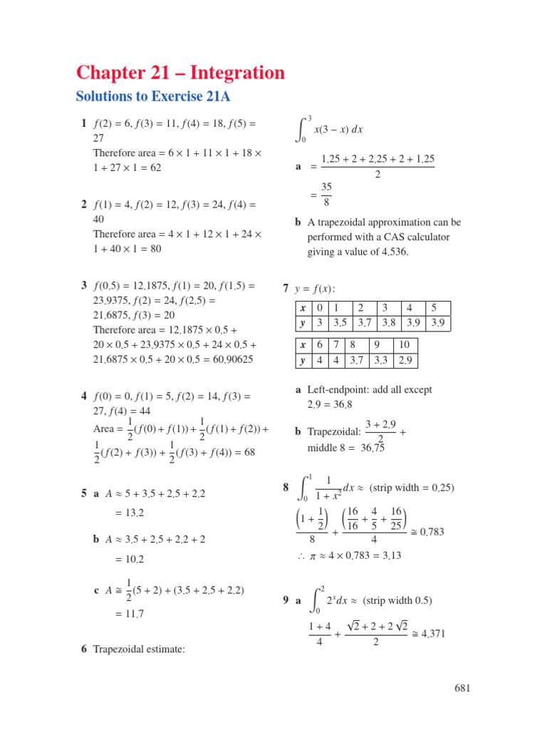 Calculus Exercise Solutions | PDF | Slope | Mathematical Analysis