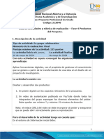 Guía de actividades y rúbrica de evaluación – Fase 4 - Productos del Proyecto