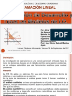 1.1 Definicon de Desarrollo y Tipos de Modelos de Investigacion de Operaciones