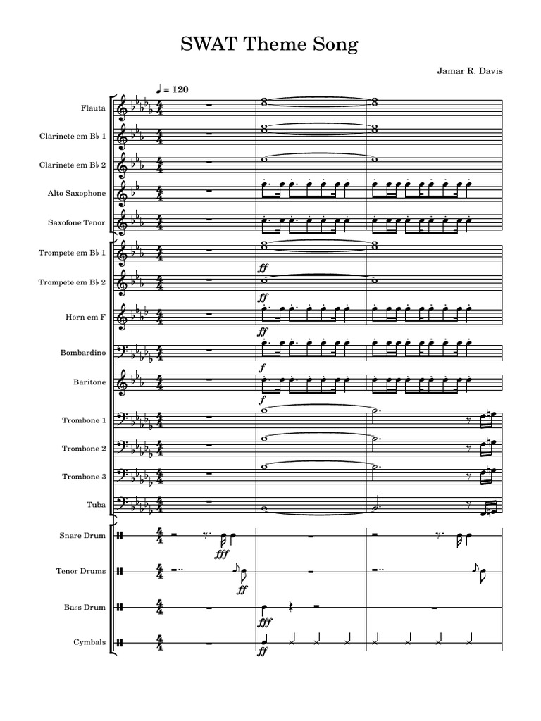 SWAT Theme SongPartitura e Partes PDF Elementary Organology