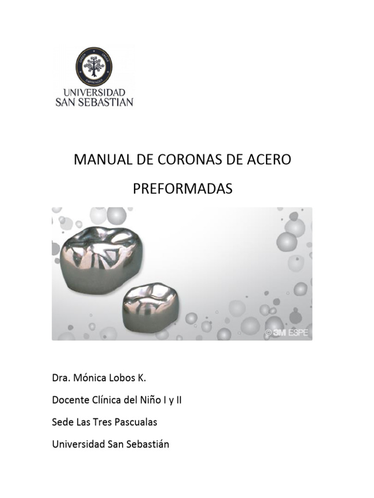 Manual de Coronas de Acero Preformadas | PDF | Odontología | Boca