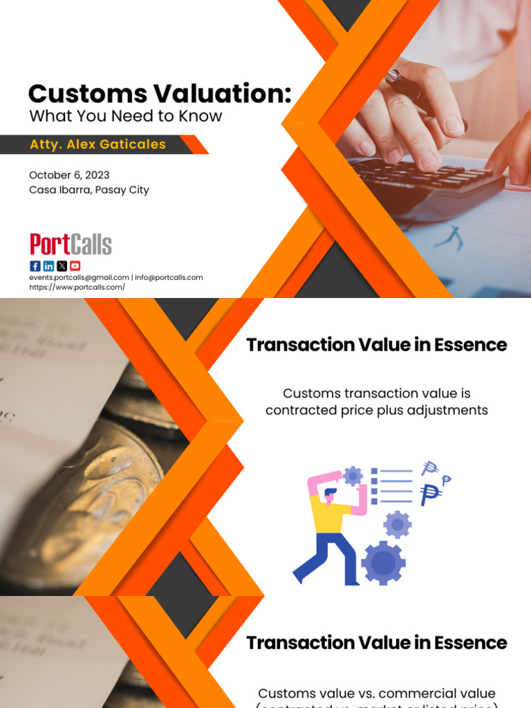 AttyGaticales - Customs Valuation Presentation | PDF | Valuation ...