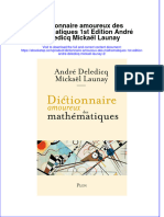 Full Download Dictionnaire Amoureux Des Mathematiques 1St Edition Andre Deledicq Mickael Launay 2 Online Full Chapter PDF