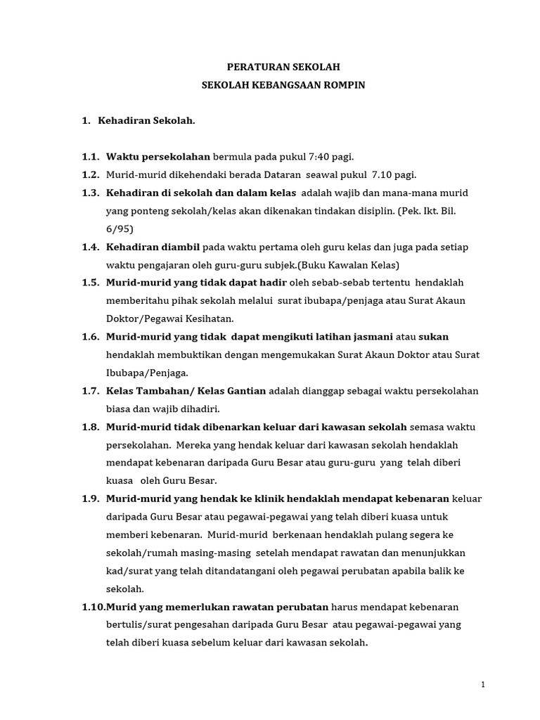 Peraturan SK Rompin. | PDF