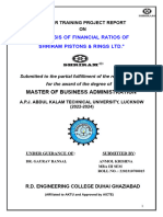 Analysis of Financial Ratios of Shri Ram Piston