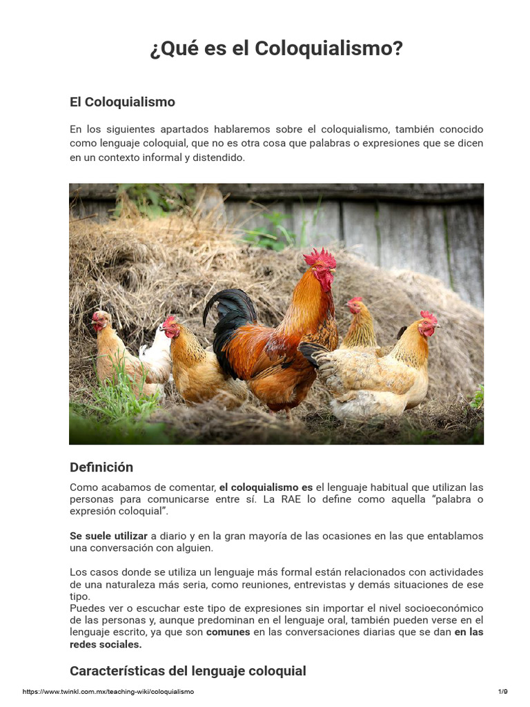 Definición y ejemplos de coloquialismos | PDF | Lingüística