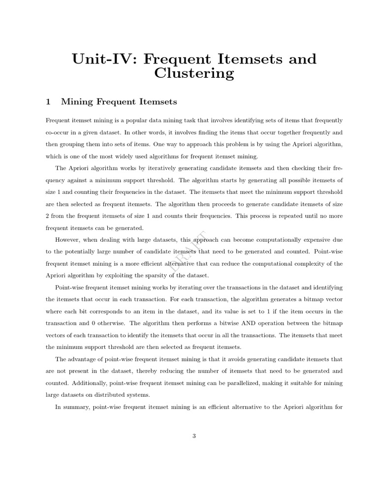 Frequent Itemset Mining Techniques | PDF | Cluster Analysis | Computing