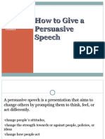 How To Give A Persuasive Speech