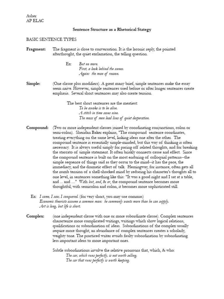 Sentence Structure as Rhetoric_pages | PDF | Sentence (Linguistics ...
