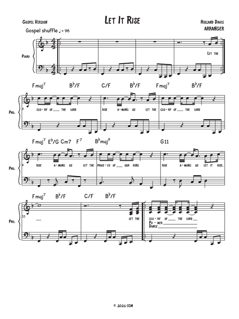 Let It Rise Gospel Version | PDF