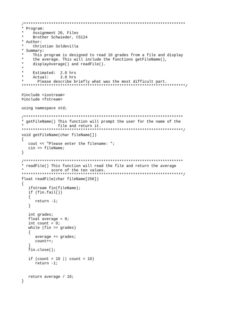 Calculate Average Grades from File | PDF | Teaching Methods & Materials ...