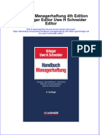 Download pdf of Handbuch Managerhaftung 4Th Edition Gerd Krieger Editor Uwe H Schneider Editor full chapter ebook 
