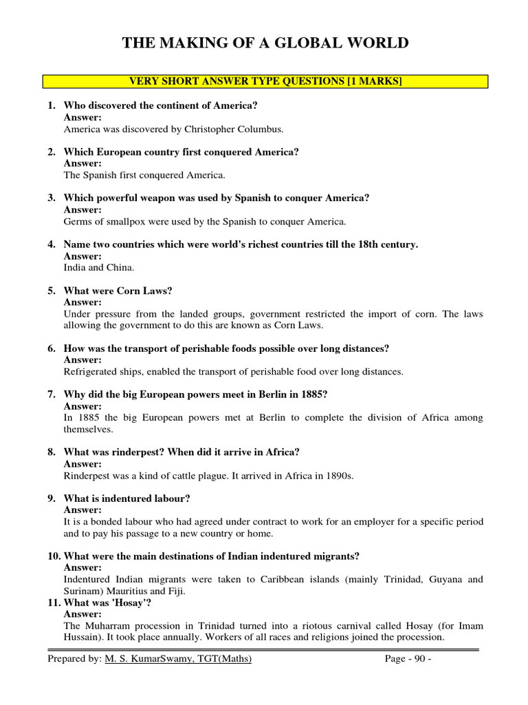 03 the making of a global world important questions and answers pdf