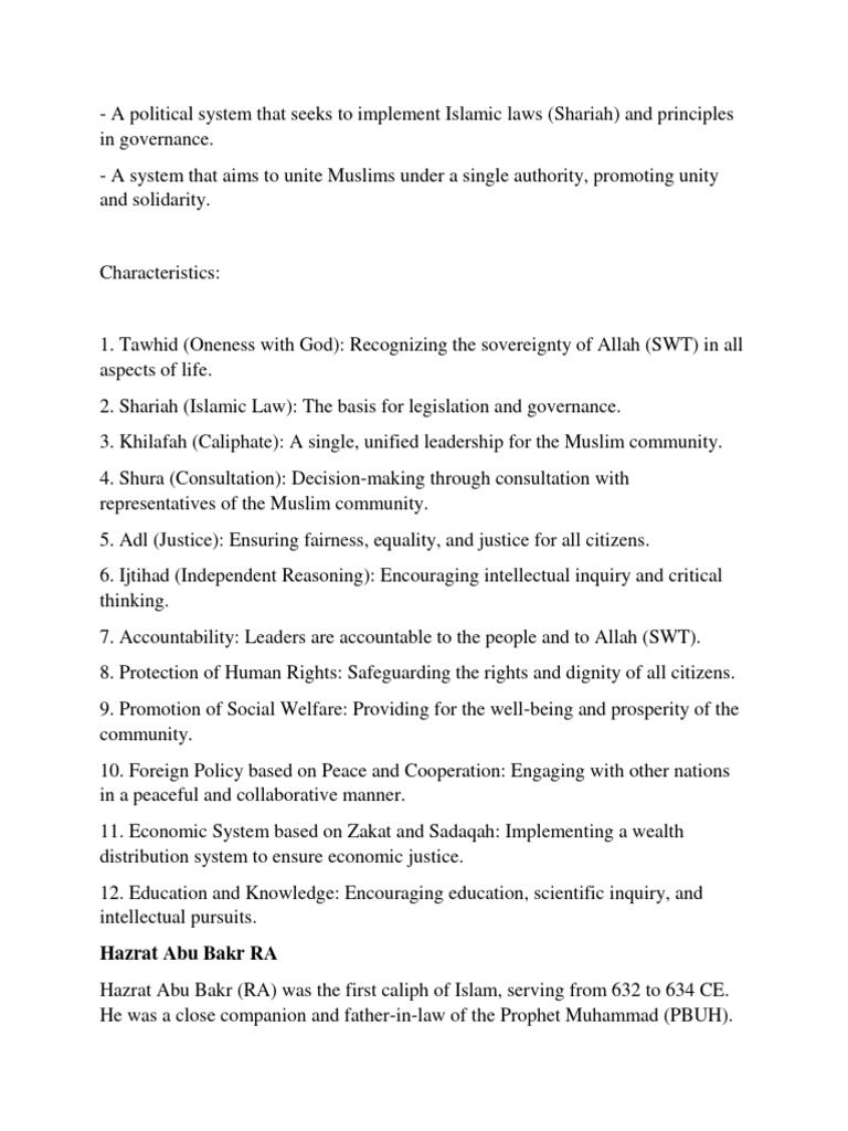 Islamic Governance and Caliphate Overview | PDF | Umar | Caliphate