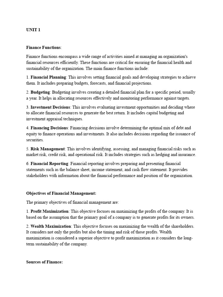 Fm Notes Pdf Capital Structure Dividend