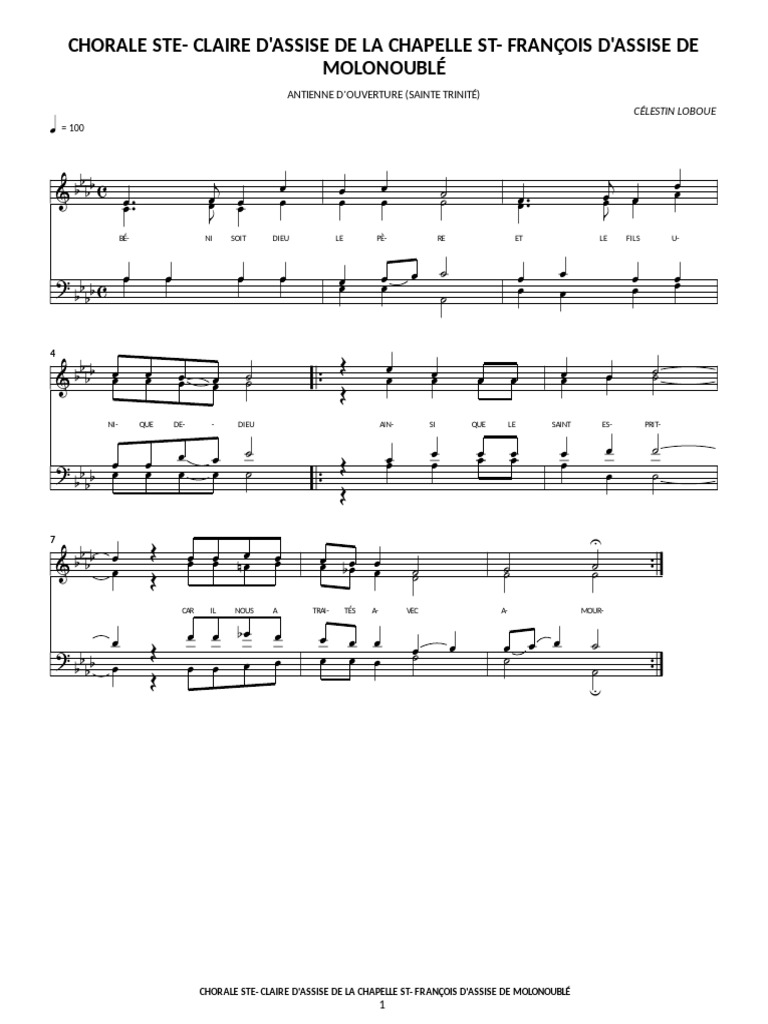 Antienne Ste Trinité Pdf