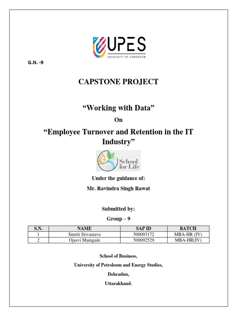 Capstone Project Group 9 | PDF | Employee Retention | Employment