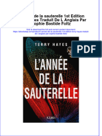 Full Download L Annee de La Sauterelle 1St Edition Terry Hayes Traduit de L Anglais Par Sophie Bastide Foltz Online Full Chapter PDF