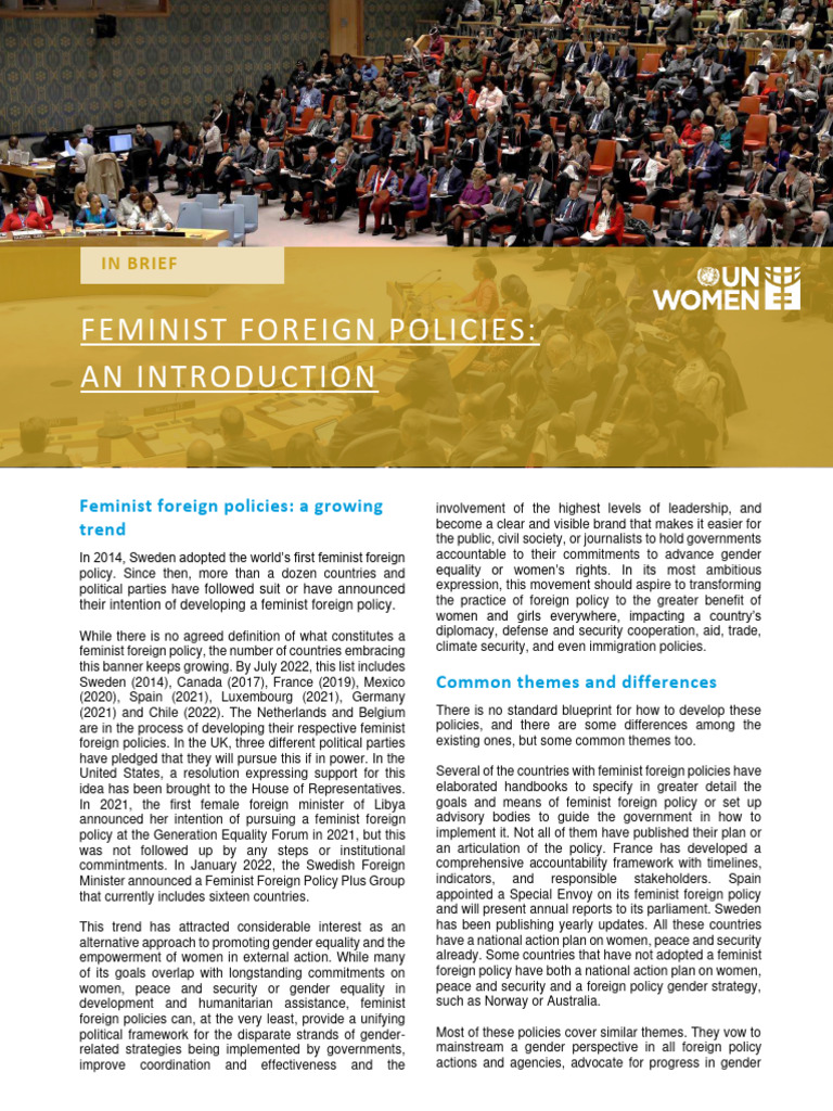Overview of Feminist Foreign Policies | PDF | Gender Studies | Feminism