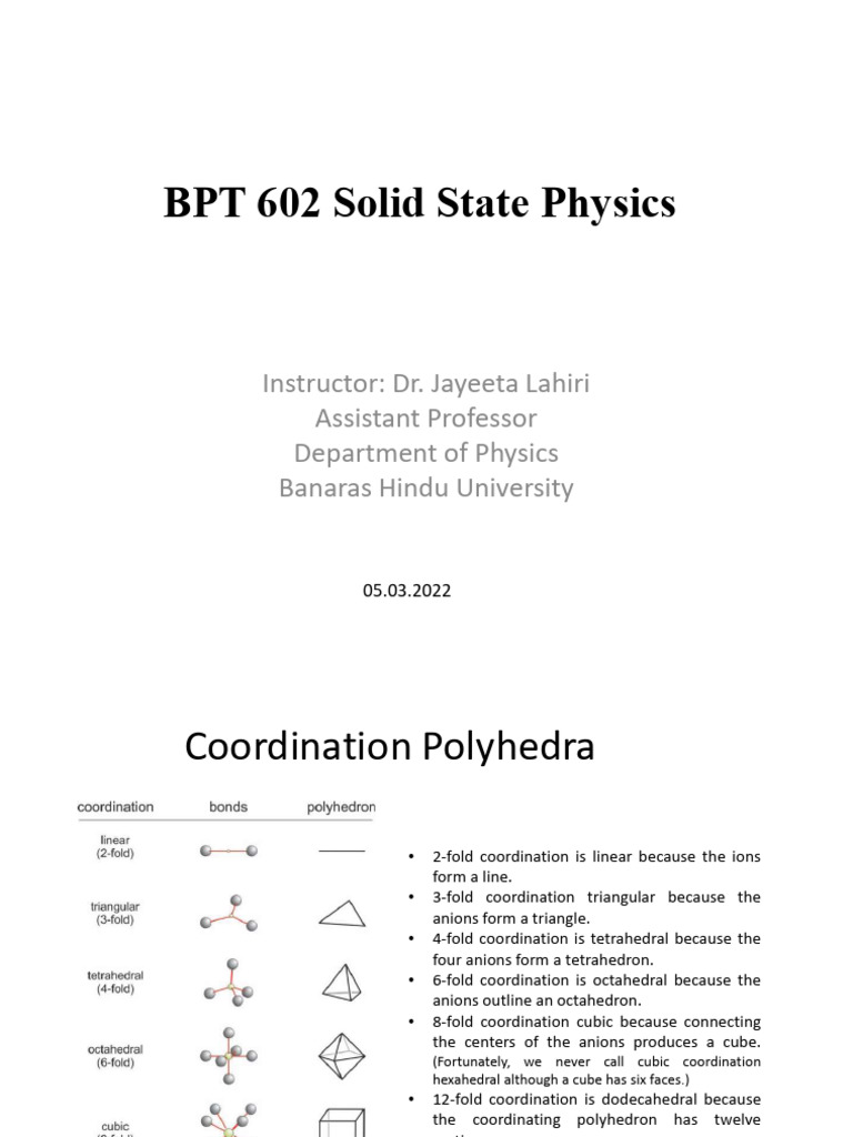 Bravais vs Non-Bravais Lattices | PDF | Tetrahedron | Crystal Structure