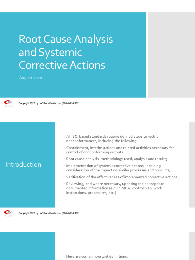 RCA CA Presentation - Allstds Version 2 1 | PDF | Verification And ...