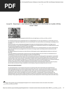 Graad 8 - Kwartaal 1 - Die Industriële Revolusie in Brittanje en Suider-Afrika Vanaf 1860 - Suid-Afrikaanse Geskiedenis Aanlyn