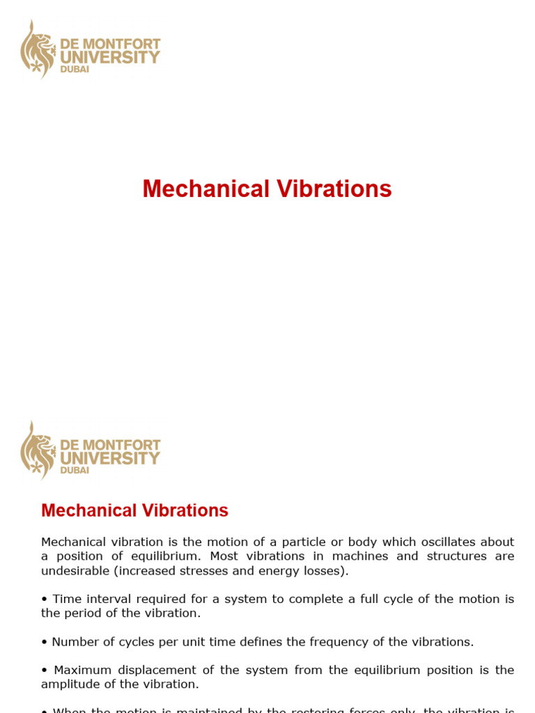 Understanding Mechanical Vibrations | PDF | Oscillation | Nonlinear System