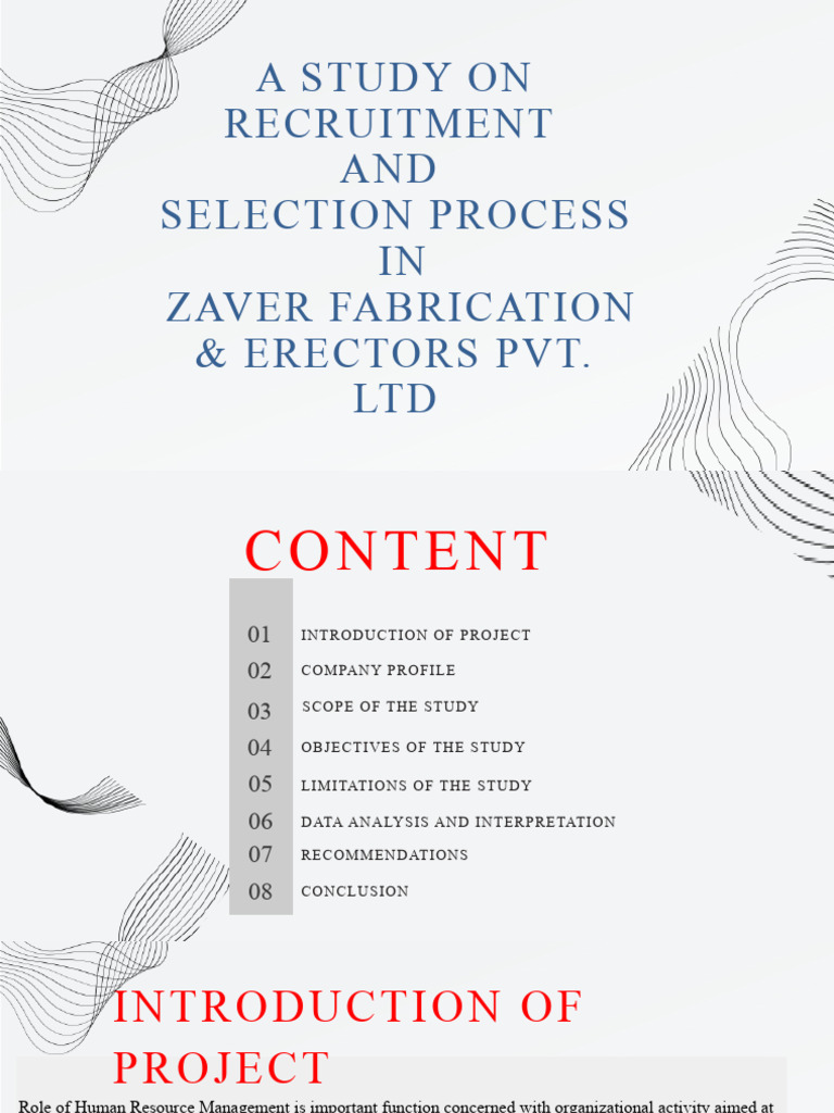 A Study On Recruitment and Selection Process in Zaver Fabrication ...