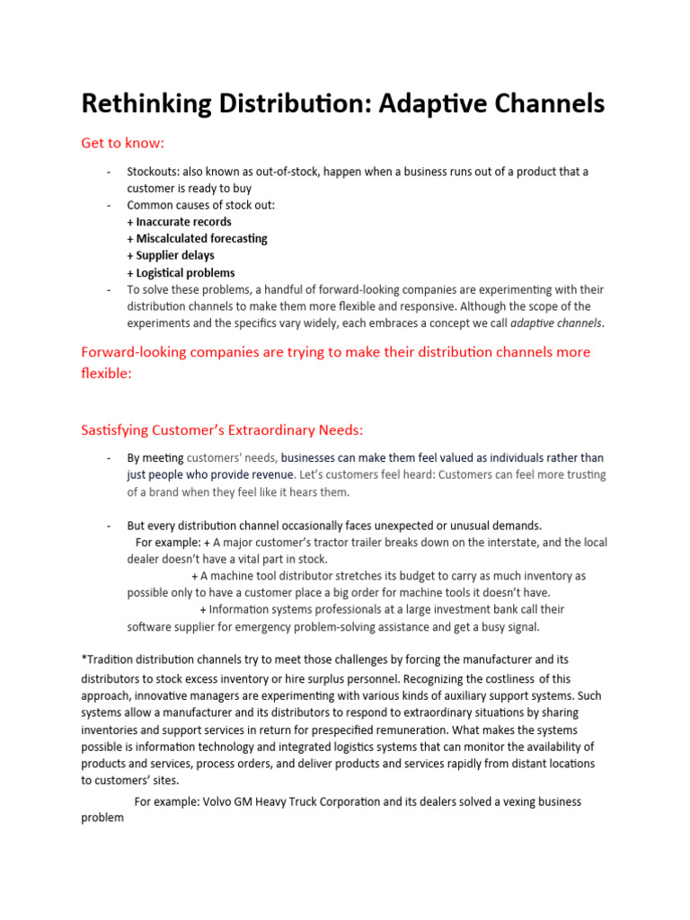 Rethinking Distribution Pdf Inventory Supply Chain