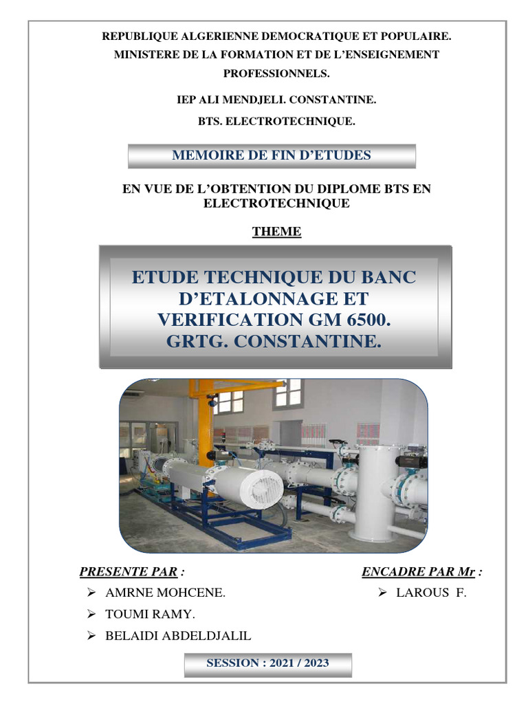 Étude sur l'Étalonnage GRTG Constantine | PDF | Électrotechnique ...